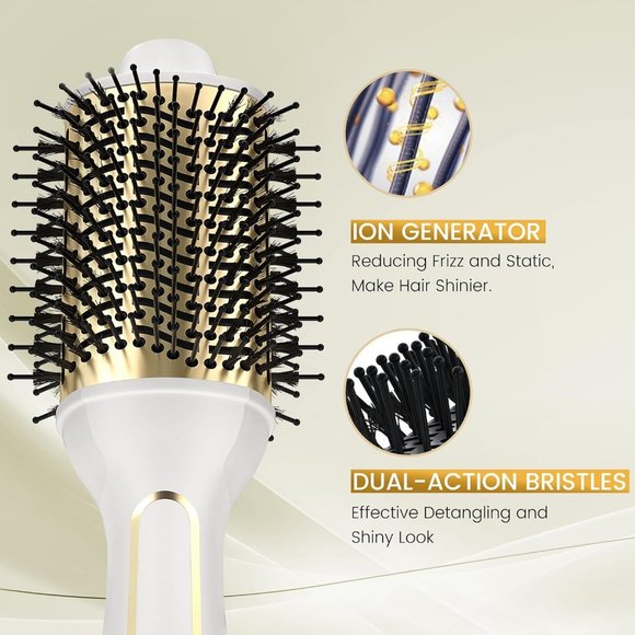 NEW PRITECH DUAL VOLTAGE 1000W CERAMIC IONIC HOT AIR BRUSH - 4 IN 1 STYLER - Picture 7 of 11